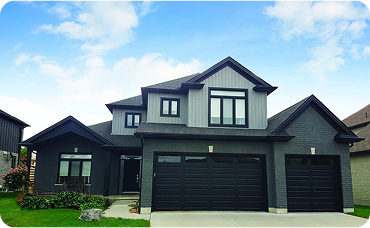Modern style house with dark and light gray paint
